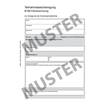 Teilnahmebescheinigung B196, DIN A5 - 25 Stk.