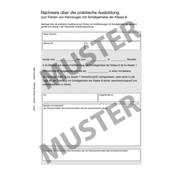 Teilnahmebescheinigung B197, DIN A5 - 25 Stk.