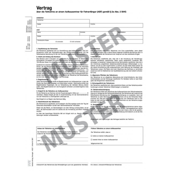 Formularsatz "ASF-Vertrag und Teilnahmebescheinigung", DIN A4, SD-Papier