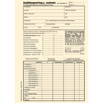 Ausbildungsvertrag und Nachweis - Chamois