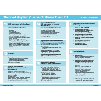 Theorie-Lehrplan "Zusatzstoff Klasse D und D1"
