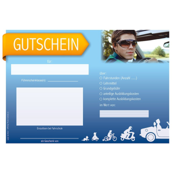 Geschenkgutscheine mit Kuvert - blau