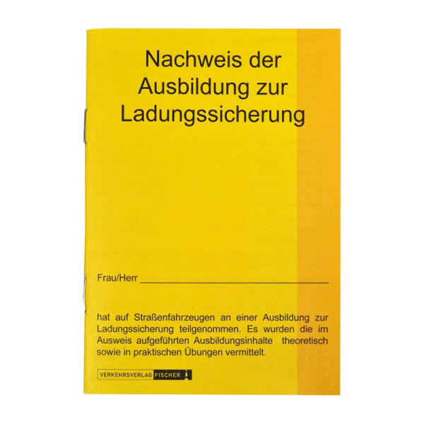 Nachweis der Ausbildung zur Ladungssicherung