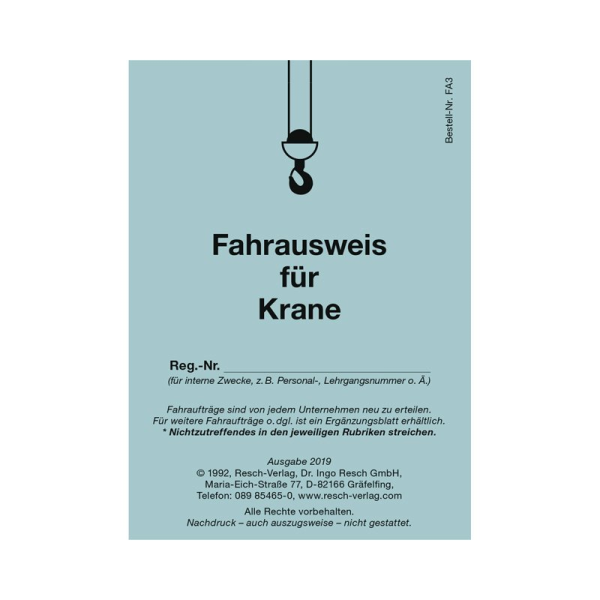 Fahrausweis für Krane