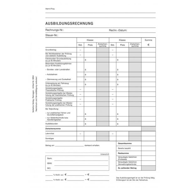 Ausbildungs-Rechnungen DIN A5