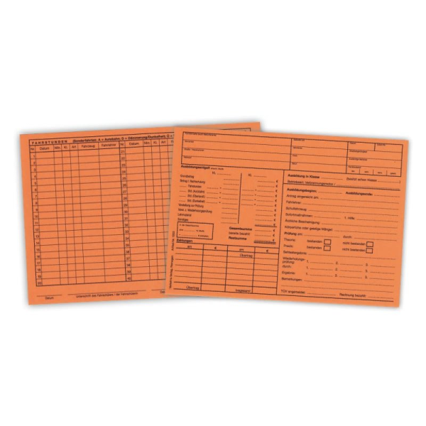 Fahrstunden Karteikarte