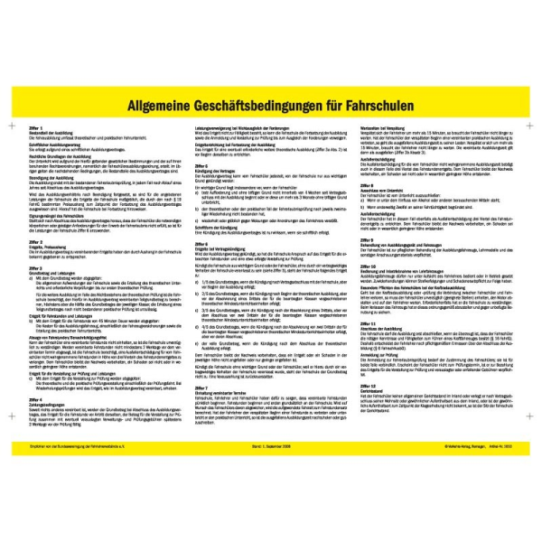 Tafel "Geschäftsbedingungen"  12 Monate