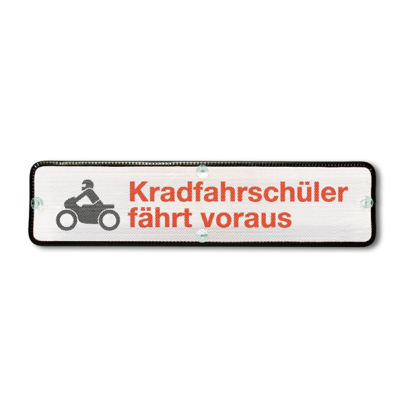 Heckscheiben-Saugschild "FSIN" Kradfahrschüler fährt voraus
